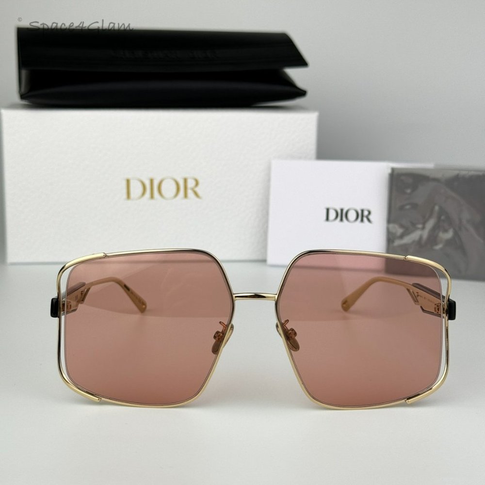 BRAND NEW Dior ARCHIDIOR S1U  B0E0 Gold Pink Women Oversized Square Sunglasses